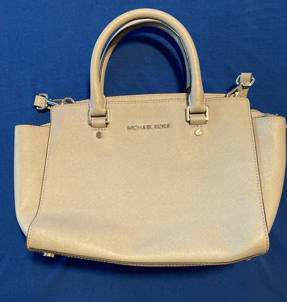 Michael Kors Women's Savannah Large Grey Satchel Handbag Purse